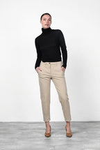New York Carrot Chinohose für Damen aus Satin mit carrot fit ①