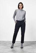 New York Carrot Chinohose für Damen aus Satin mit carrot fit ①