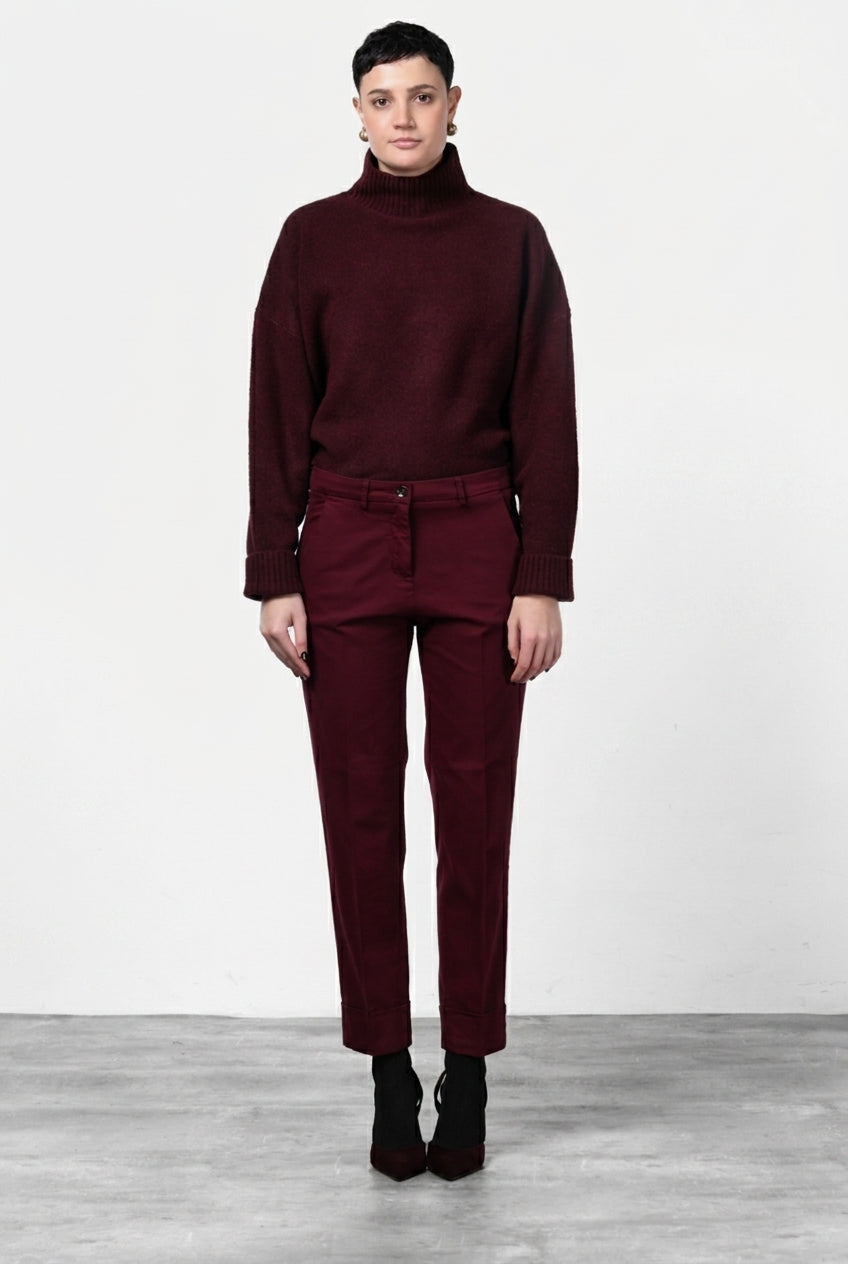 New York Carrot pantalone chino donna in raso carrot fit ①