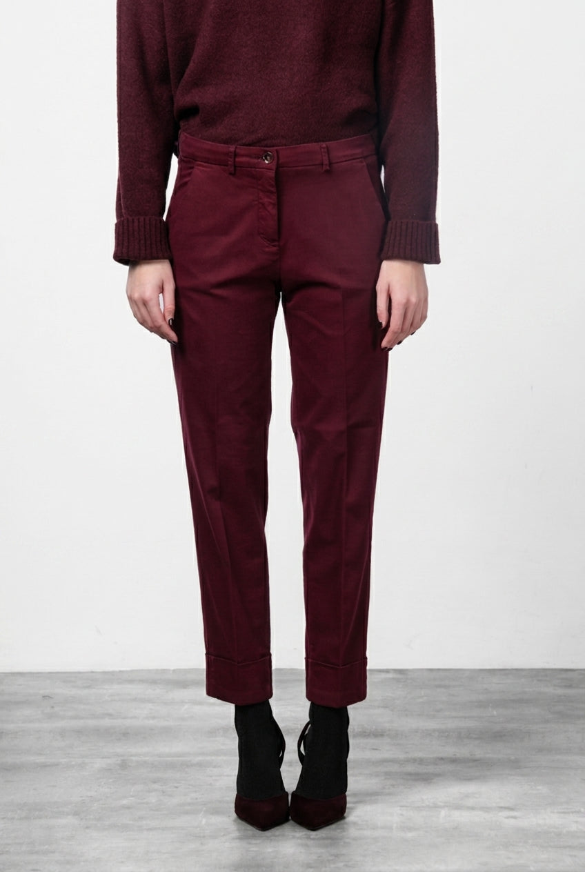 New York Carrot pantalone chino donna in raso carrot fit ①