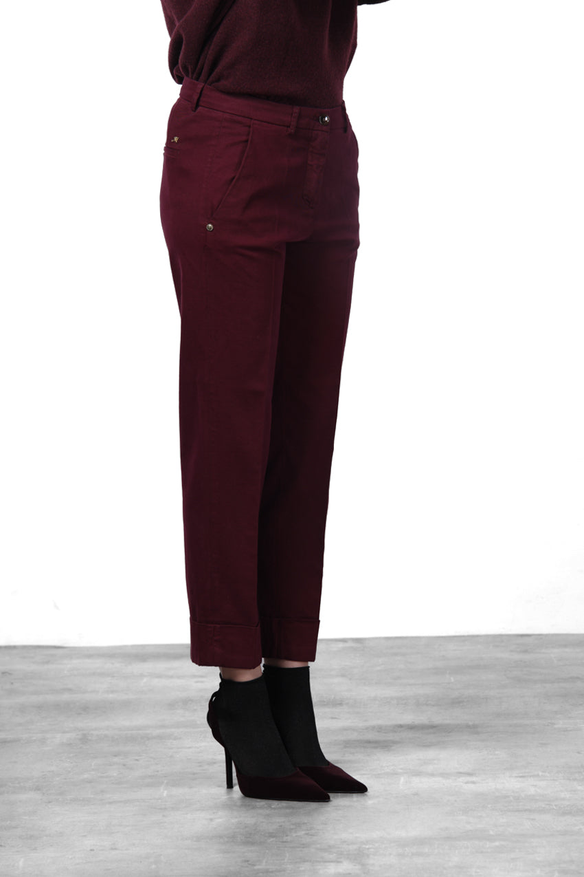 New York Carrot pantalone chino donna in raso carrot fit ①