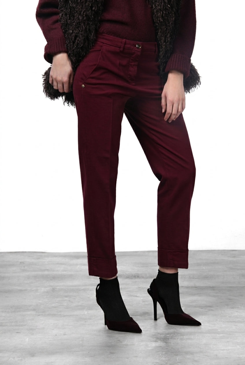New York Carrot pantalone chino donna in raso carrot fit ①