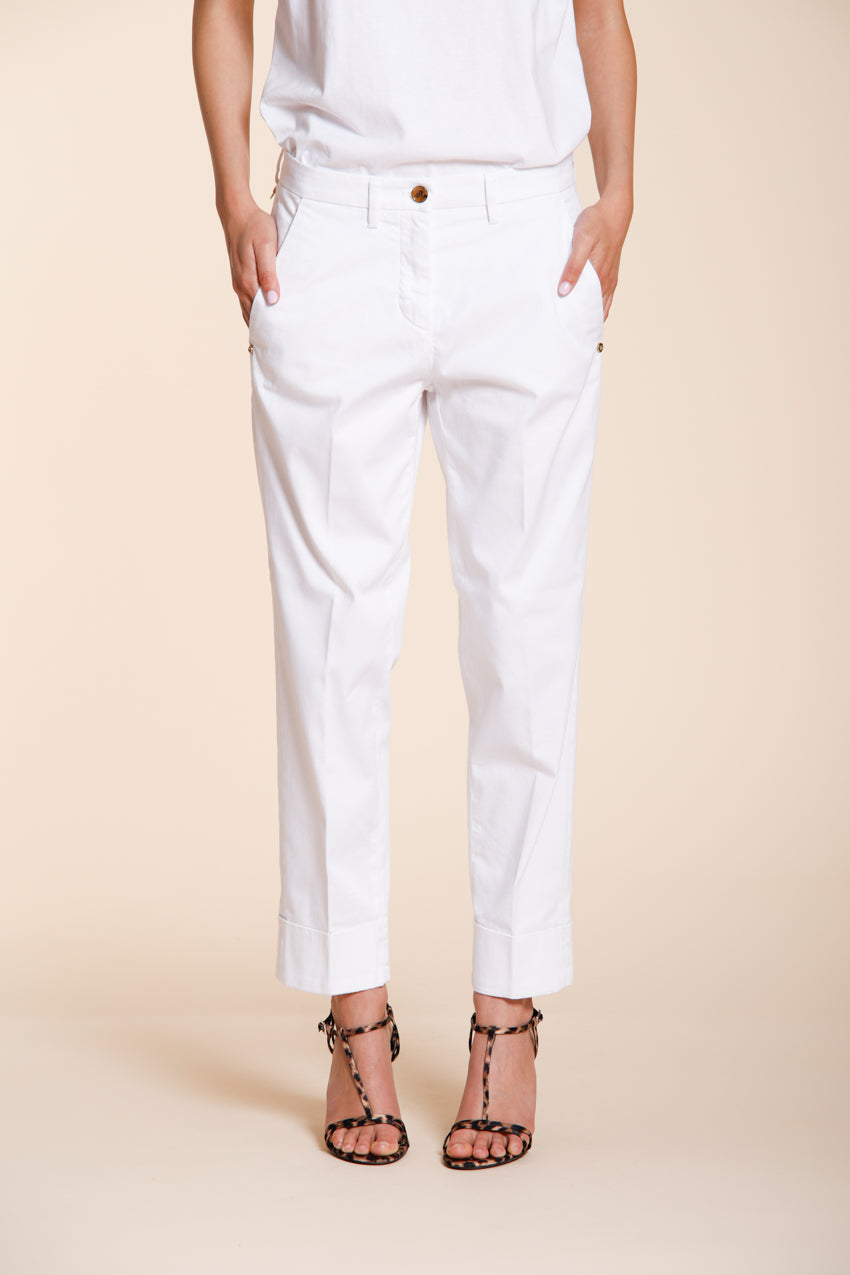 New York Carrot pantalone chino donna in raso stretch carrot fit ①