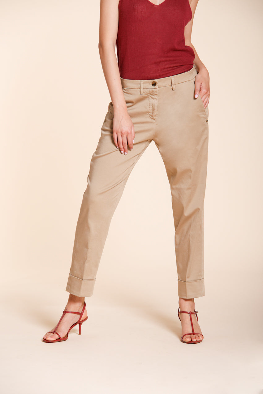 New York Carrot pantalone chino donna in raso stretch carrot fit ①