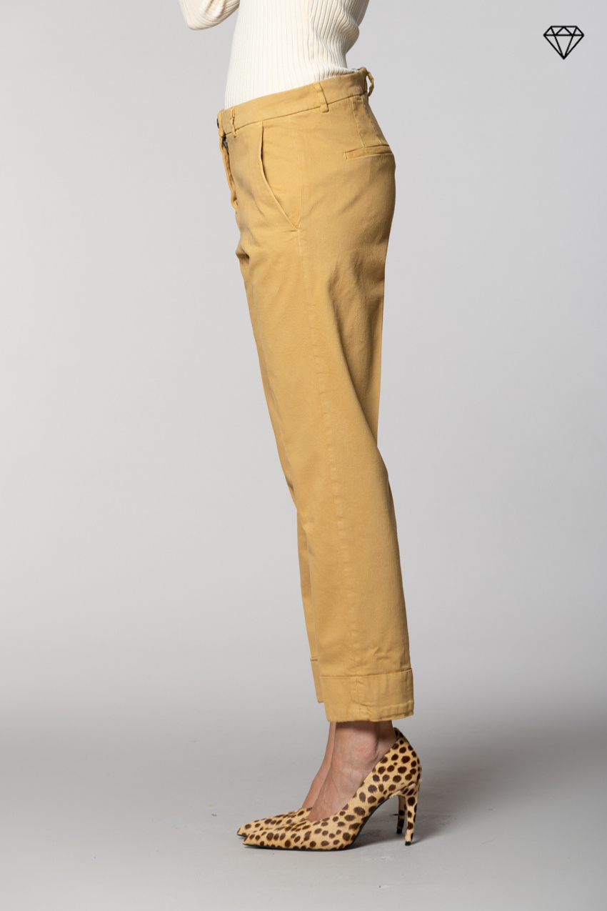 New York Carrot Damen-Chinohose aus Baumwolle und Wolle Carrot Fit ①