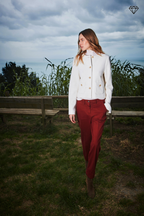 New York Carrot Damen-Chinohose aus Baumwolle und Wolle Carrot Fit ①