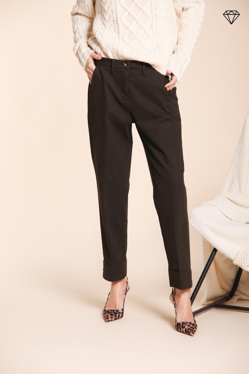 Foto 2 New York Carrot pantalone chino donna in cotone lana carrot fit ①