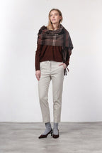 New York Carrot pantalone chino donna in gabardina cotone e lana carrot fit ①
