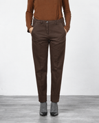 New York Carrot pantalone chino donna in gabardina cotone e lana carrot fit ①