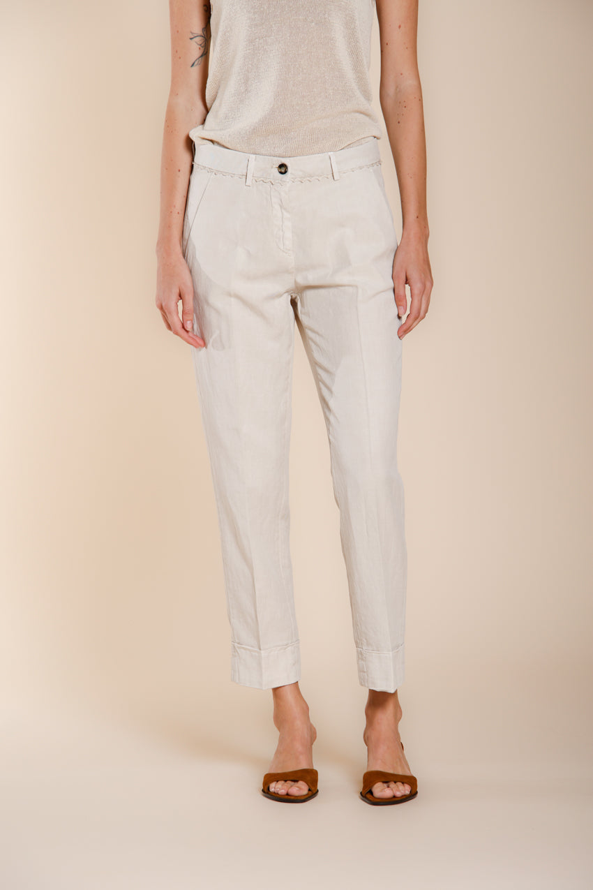 New York Carrot Hose Chino Damen aus Baumwoll- und Leinen-Twill carrot fit