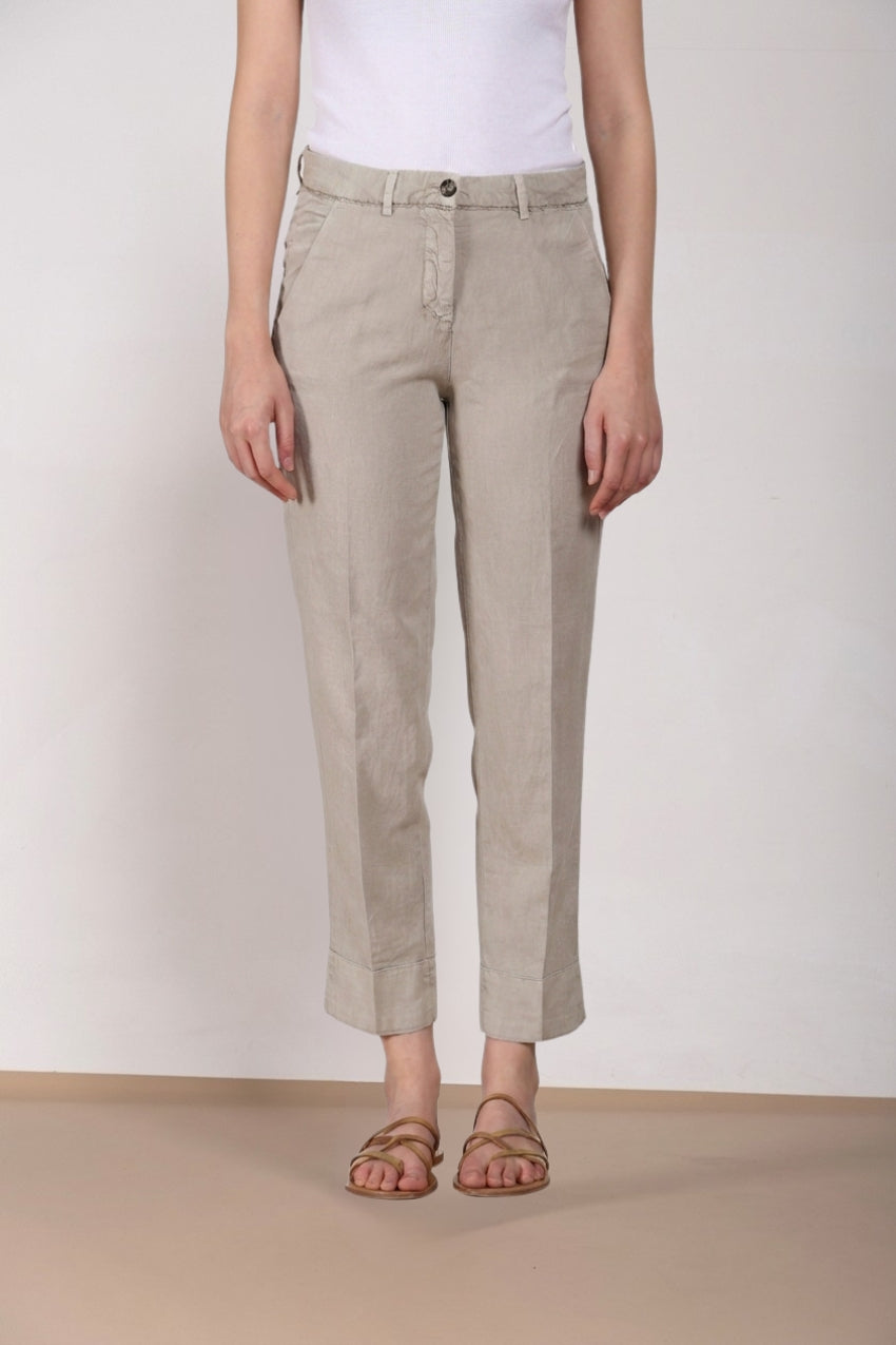 New York Carrot Hose Chino Damen aus Baumwoll- und Leinen-Twill carrot fit