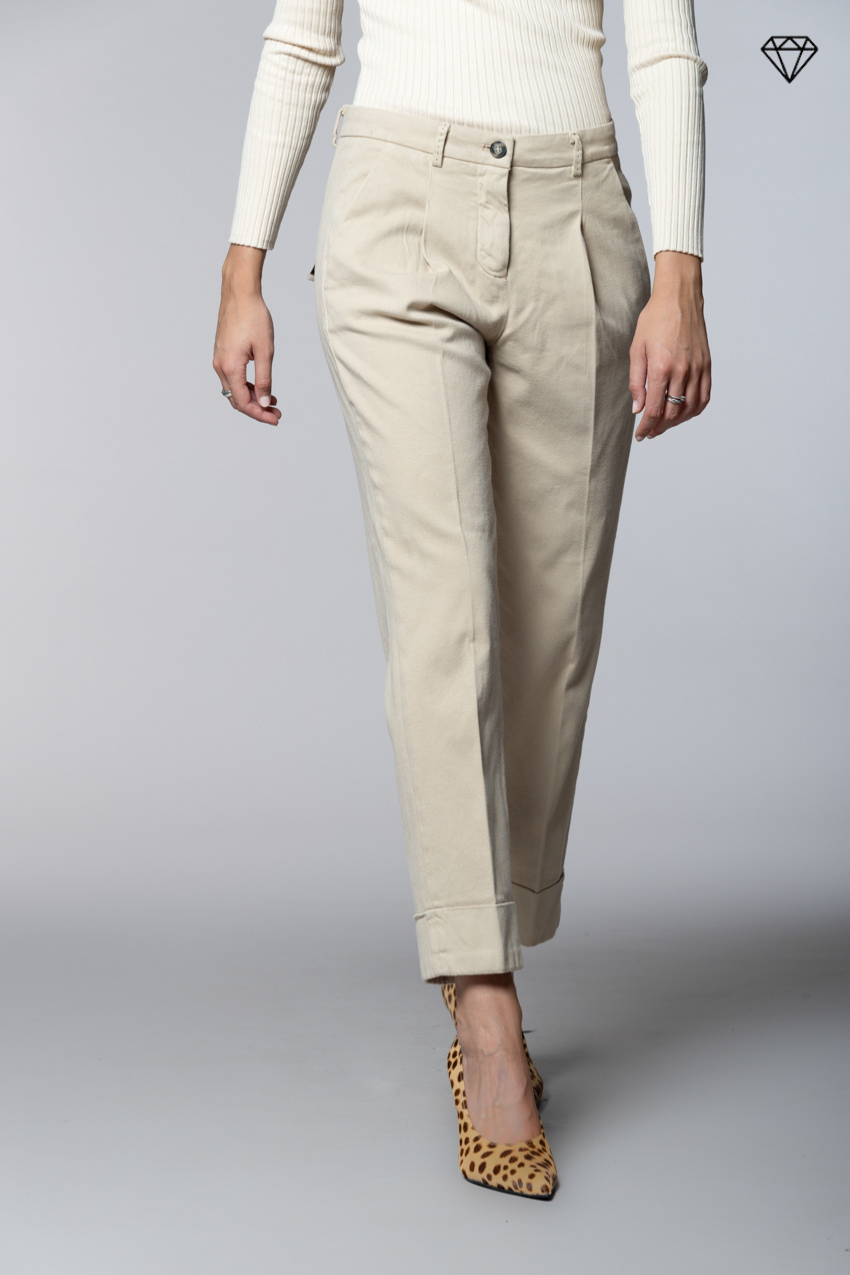 New York Carrot Pince Damen-Chinohose aus Baumwolle und Kaschmir Carrot Fit ①
