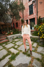 New York Carrot Pince Damen-Chinohose aus Baumwolle und Kaschmir Carrot Fit ①