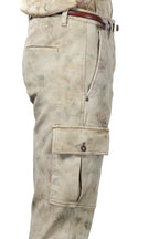 Marlene Cargo pantalone cargo donna in bull fantasia fiori sfumati carrot fit