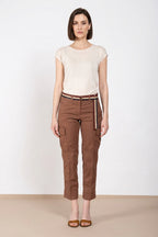 Marlene Cargo pantalone donna in twill leggero stretch carrot fit