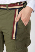 Marlene Cargo pantalone donna in twill leggero stretch carrot fit