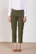 Marlene Cargo pantalone donna in twill leggero stretch carrot fit