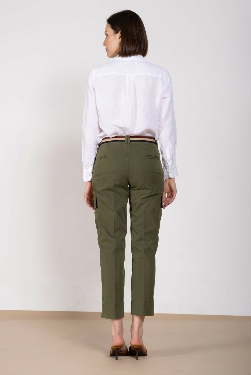 Marlene Cargo Hose Cargo Damen aus leichtem Stretch-Twill carrot fit