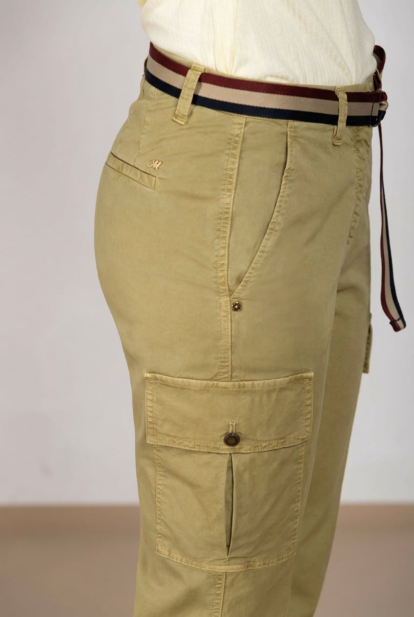 Marlene Cargo Pantalone Cargo Donna aus leichtem Stretch-Twill carrot fit