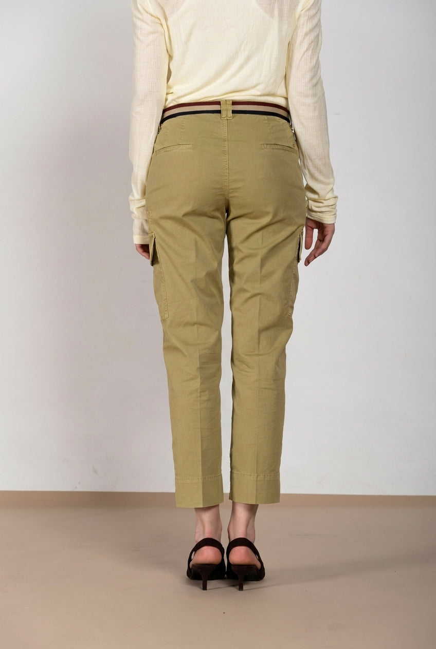 Marlene Cargo pantalone donna in twill leggero stretch carrot fit