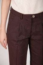 New York Carrot Sartoriale Hose Chino Dame aus Leinenmischgewebe carrot fit