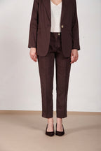 New York Carrot Sartoriale Hose Chino Dame aus Leinenmischgewebe carrot fit