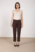 New York Carrot Sartoriale Hose Chino Dame aus Leinenmischgewebe carrot fit