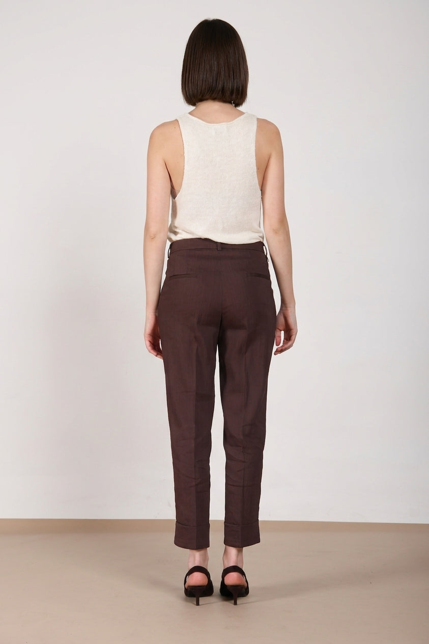 New York Carrot Sartoriale Hose Chino Dame aus Leinenmischgewebe carrot fit