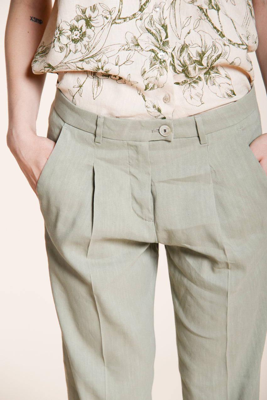 New York Carrot Sartoriale Hose Chino Damen aus Leinenmischgewebe carrot fit