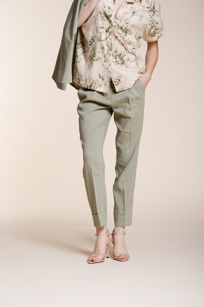 New York Carrot Sartoriale Hose Chino Damen aus Leinenmischgewebe carrot fit