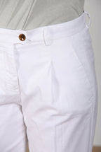 New York Carrot Sartoriale 1 Pince pantalone chino donna in raso di cotone e seta carrot fit