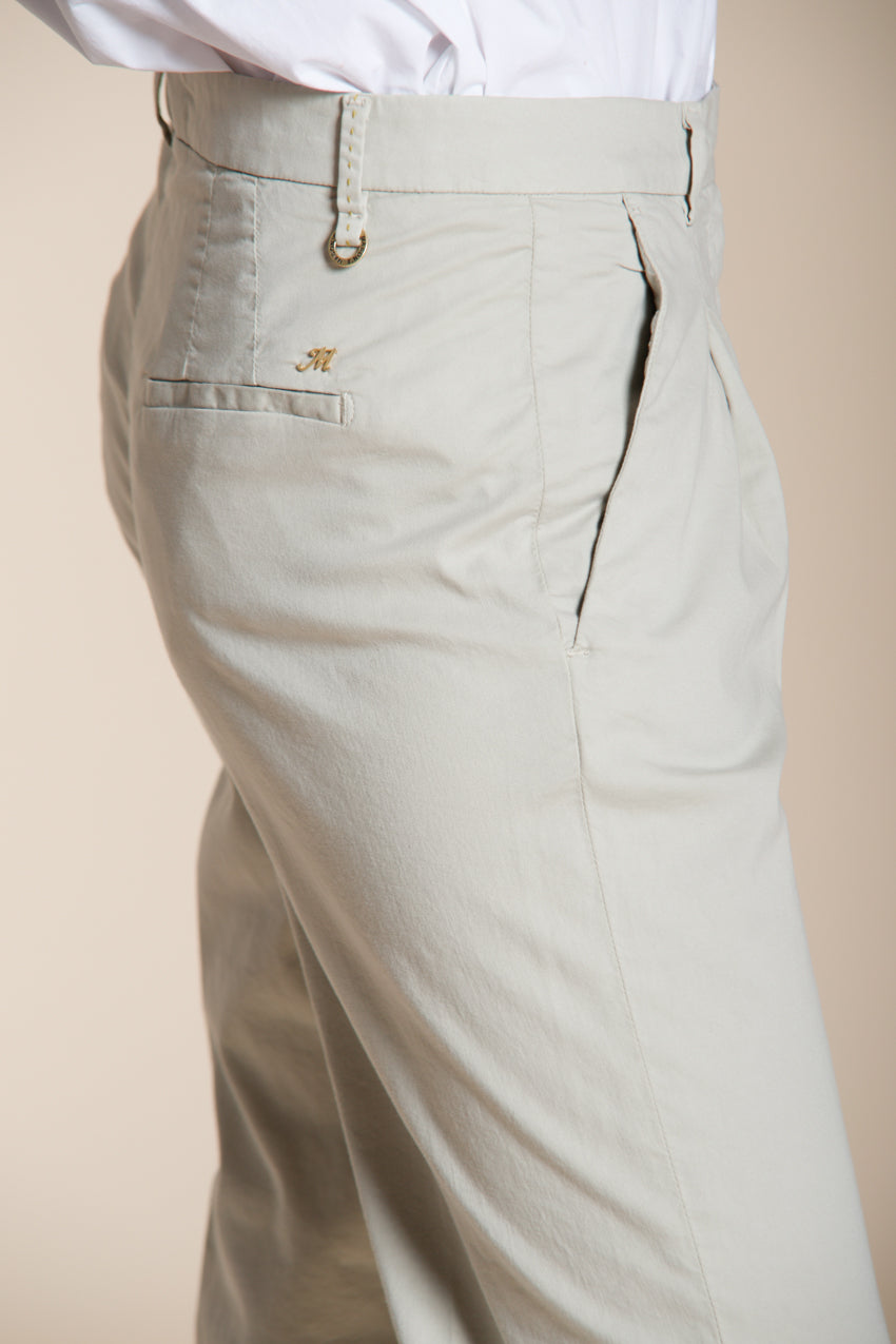 New York Carrot Sartoriale 1 Pince pantalone chino donna in raso di cotone e seta carrot fit ①