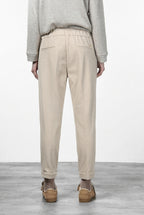 Easy Jogger Damen-Chinohose aus Jersey mit Mikromuster, Relaxed Fit
