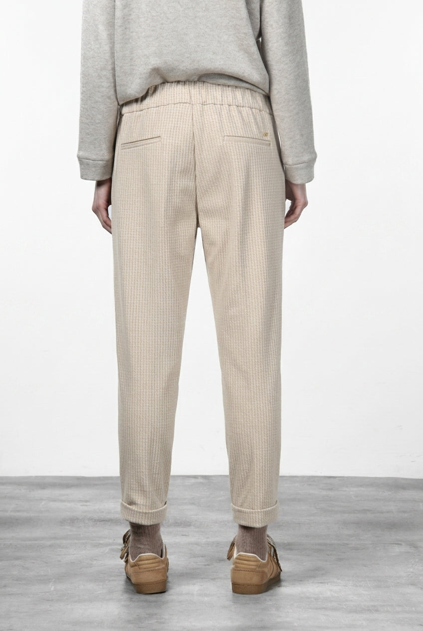 Easy Jogger Damen-Chinohose aus Jersey mit Mikromuster, Relaxed Fit