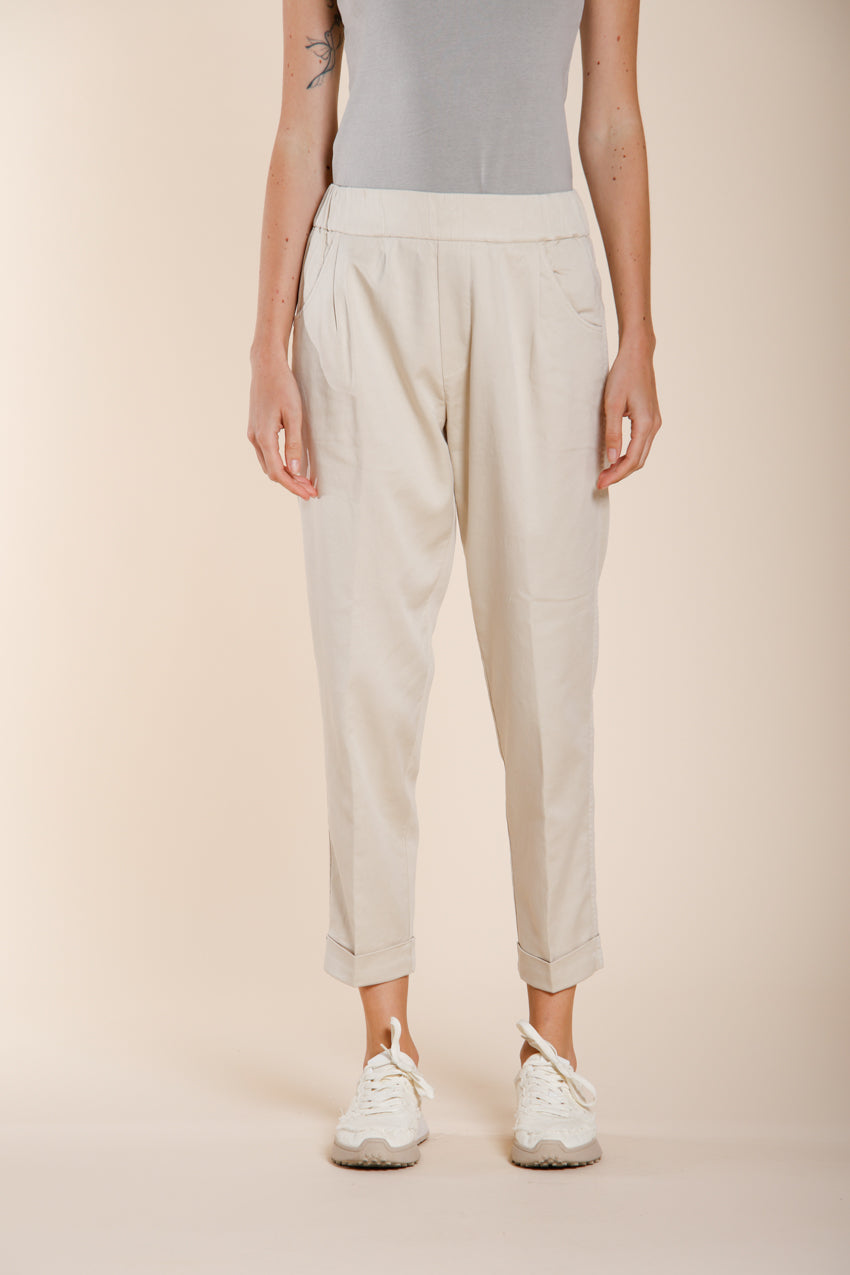 Easy Jogger pantalone chino donna in felpa stretch relaxed fit