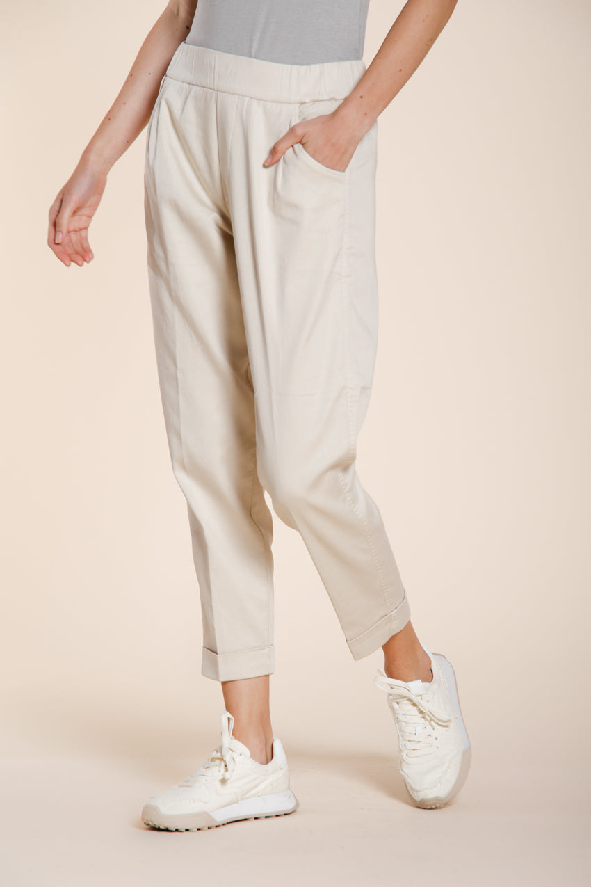 Easy Jogger pantalone chino donna in felpa stretch relaxed fit