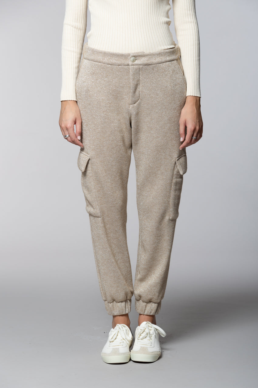 Easy Cargo pantalone cargo donna maglia jersey lurex relaxed fit