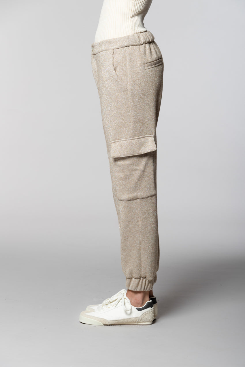 Easy Cargo pantalone cargo donna maglia jersey lurex relaxed fit