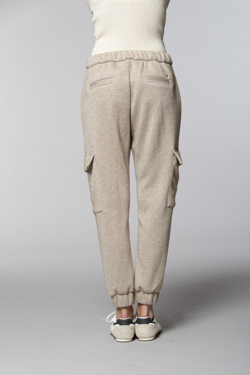 Easy Cargo pantalone cargo donna maglia jersey lurex relaxed fit