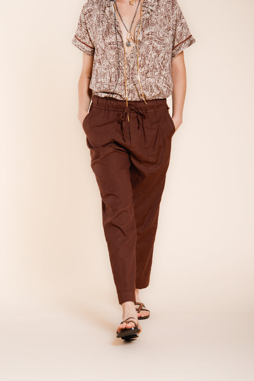 Jogger City Hose Chino Damen aus leichtem Leinen und Baumwollcanvas relaxed fit