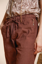 Jogger City Hose Chino Damen aus leichtem Leinen und Baumwollcanvas relaxed fit