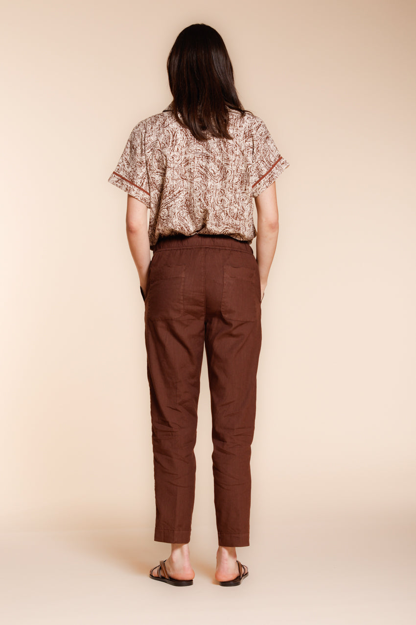 Jogger City Hose Chino Damen aus leichtem Leinen und Baumwollcanvas relaxed fit