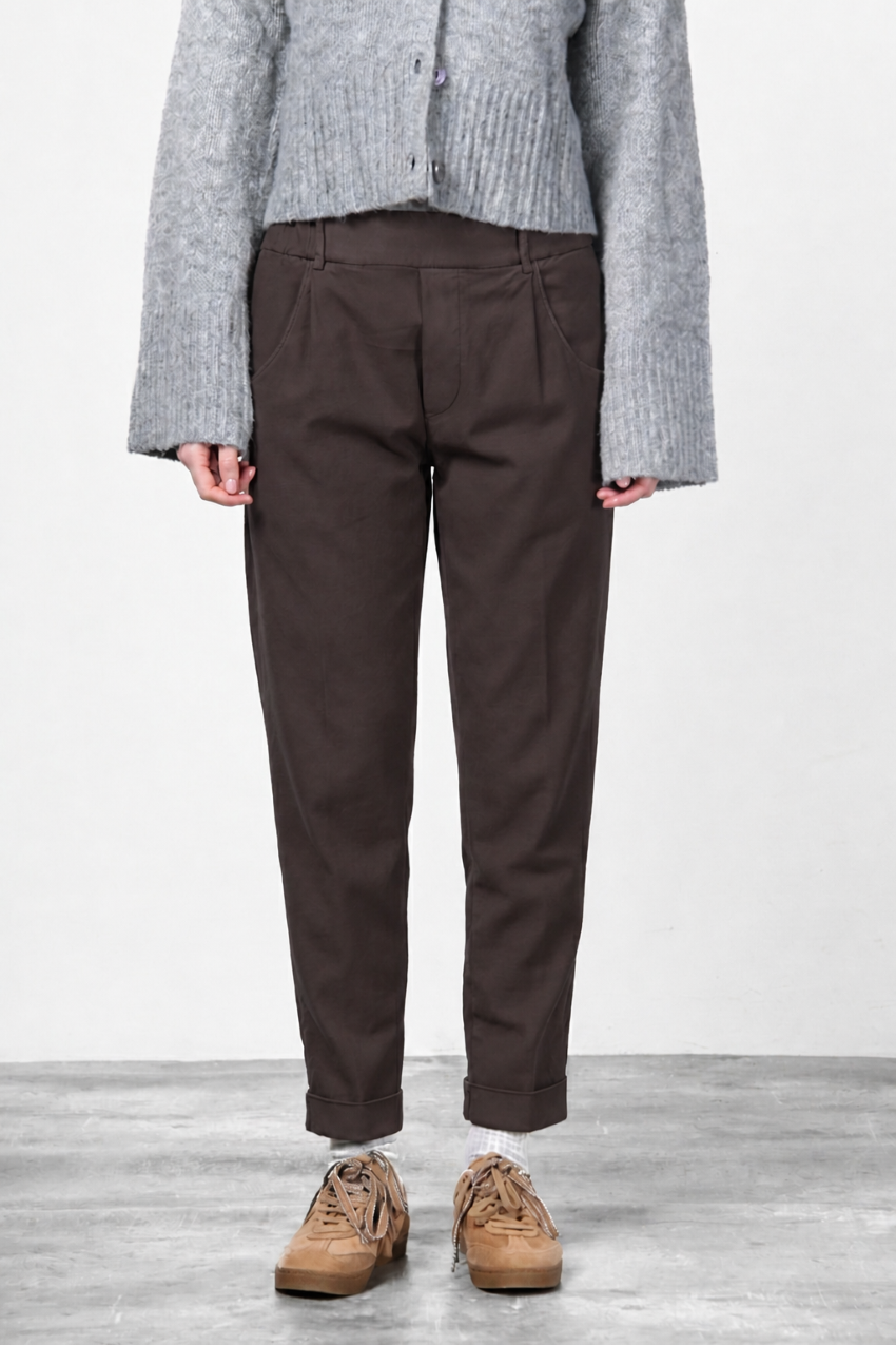 New York Jogger pantalone chino donna in twill stretch relaxed fit