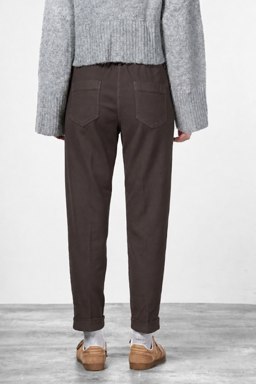 New York Jogger pantalone chino donna in twill stretch relaxed fit