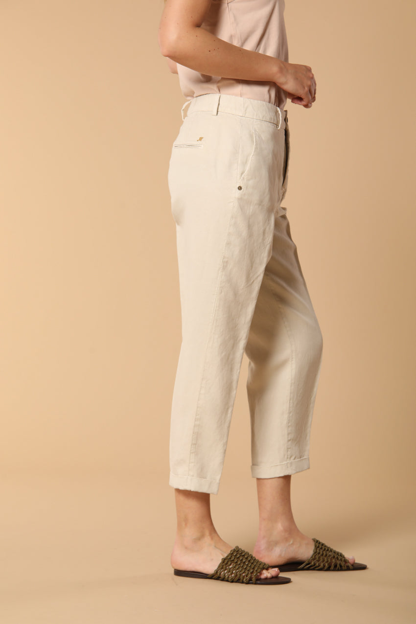 Linda Summer pantalone chino jogger donna in stuoia relaxed fit