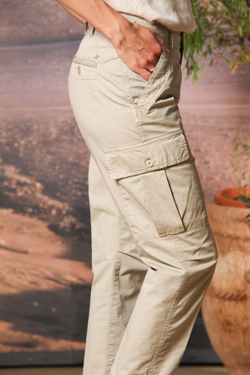 Judy Archivio pantalone cargo donna in twill di cotone stretch relaxed fit