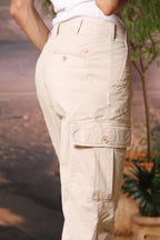 Judy Archivio pantalone cargo donna in twill di cotone stretch relaxed fit