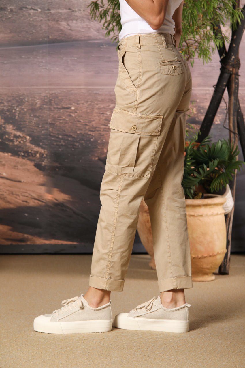 Judy Archivio pantalone cargo donna in twill di cotone stretch relaxed fit