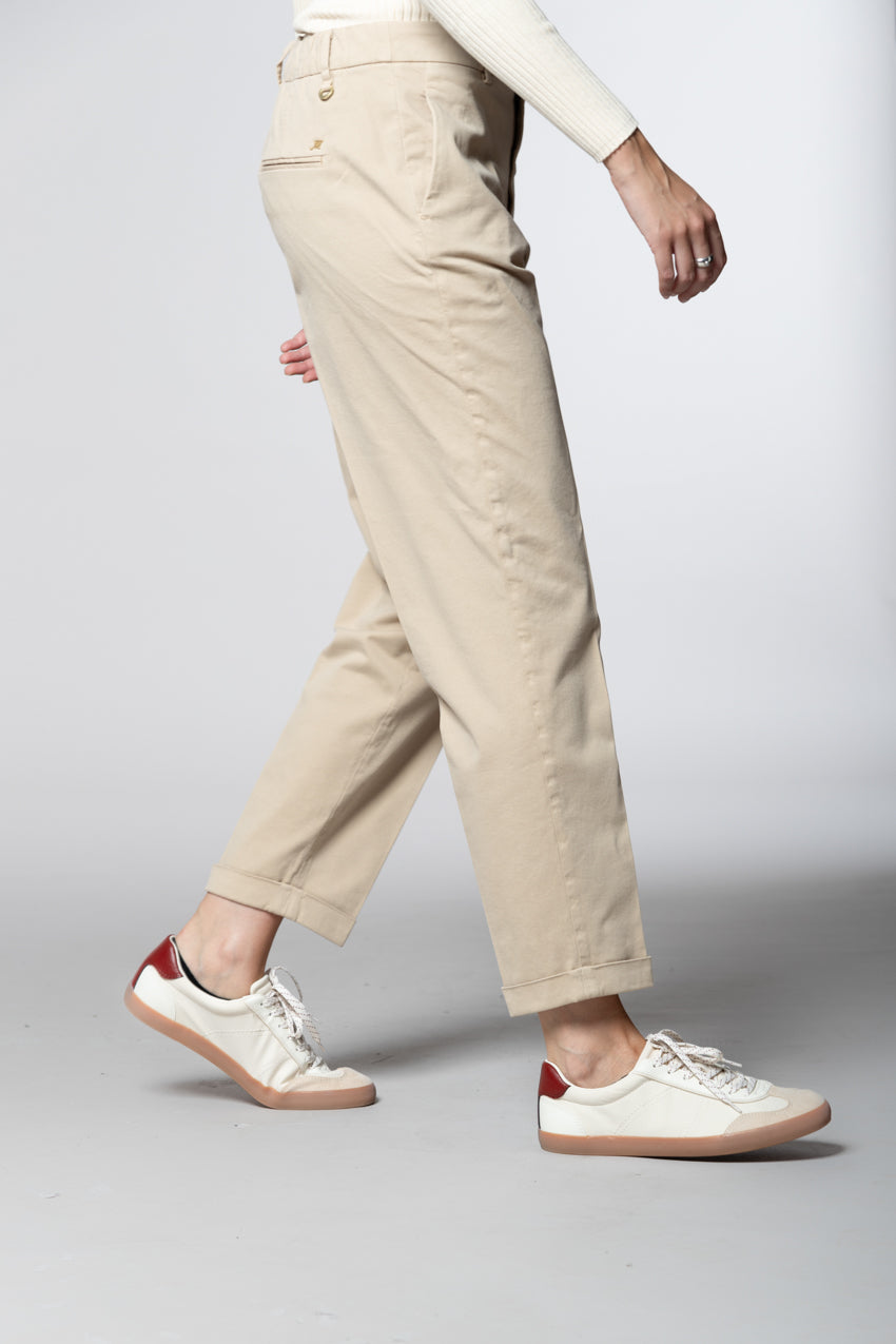 New York Cozy pantalone chino donna in gabardina carrot fit