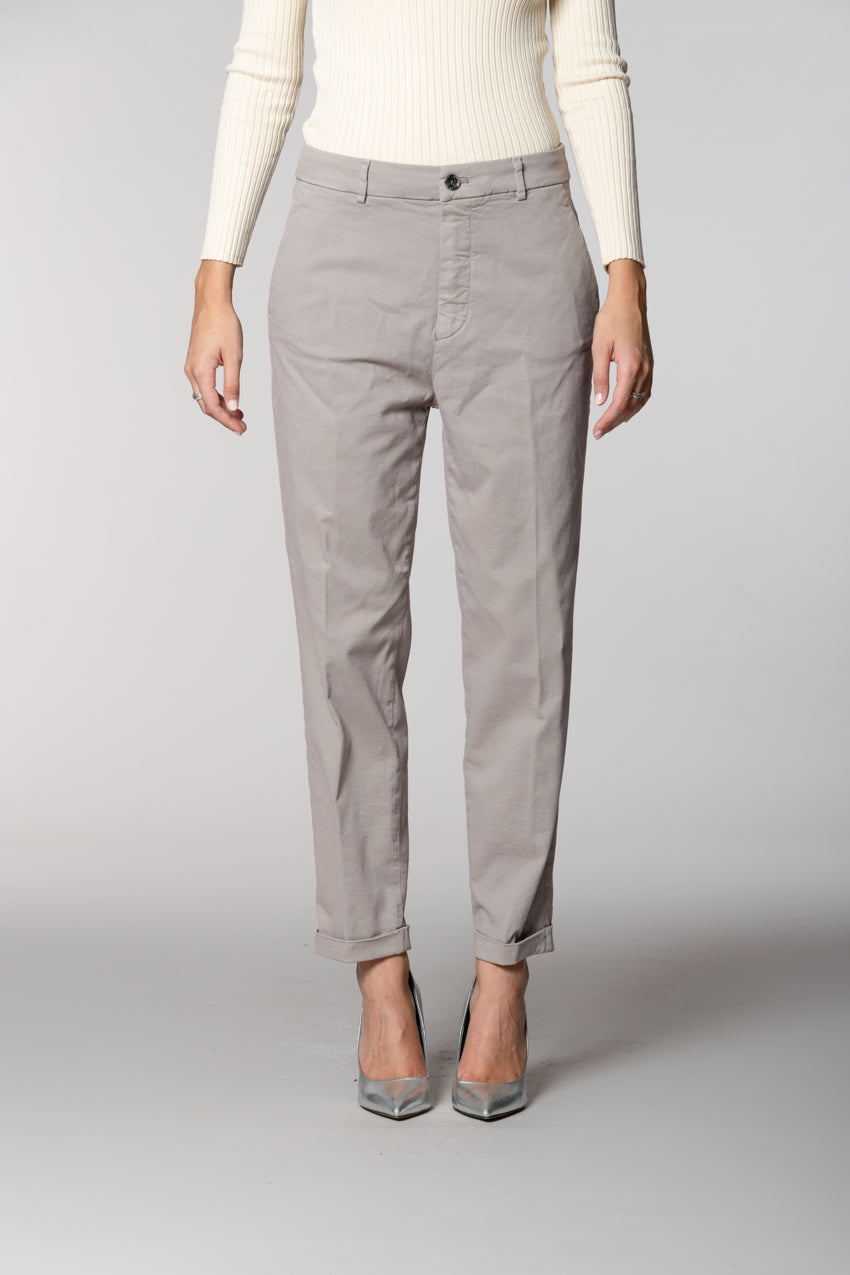 New York Cozy pantalone chino donna in gabardina carrot  fit